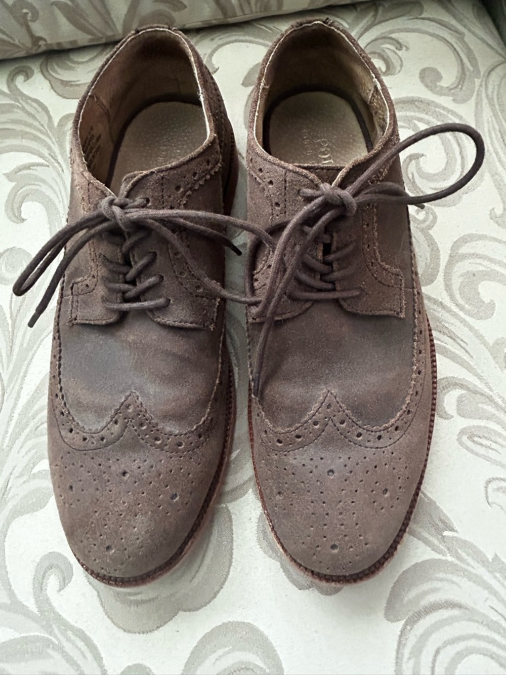 Polo Ralph Lauren Men’s 11.5 D Brown Leather Suede Oxford Wingtip Dress Shoes